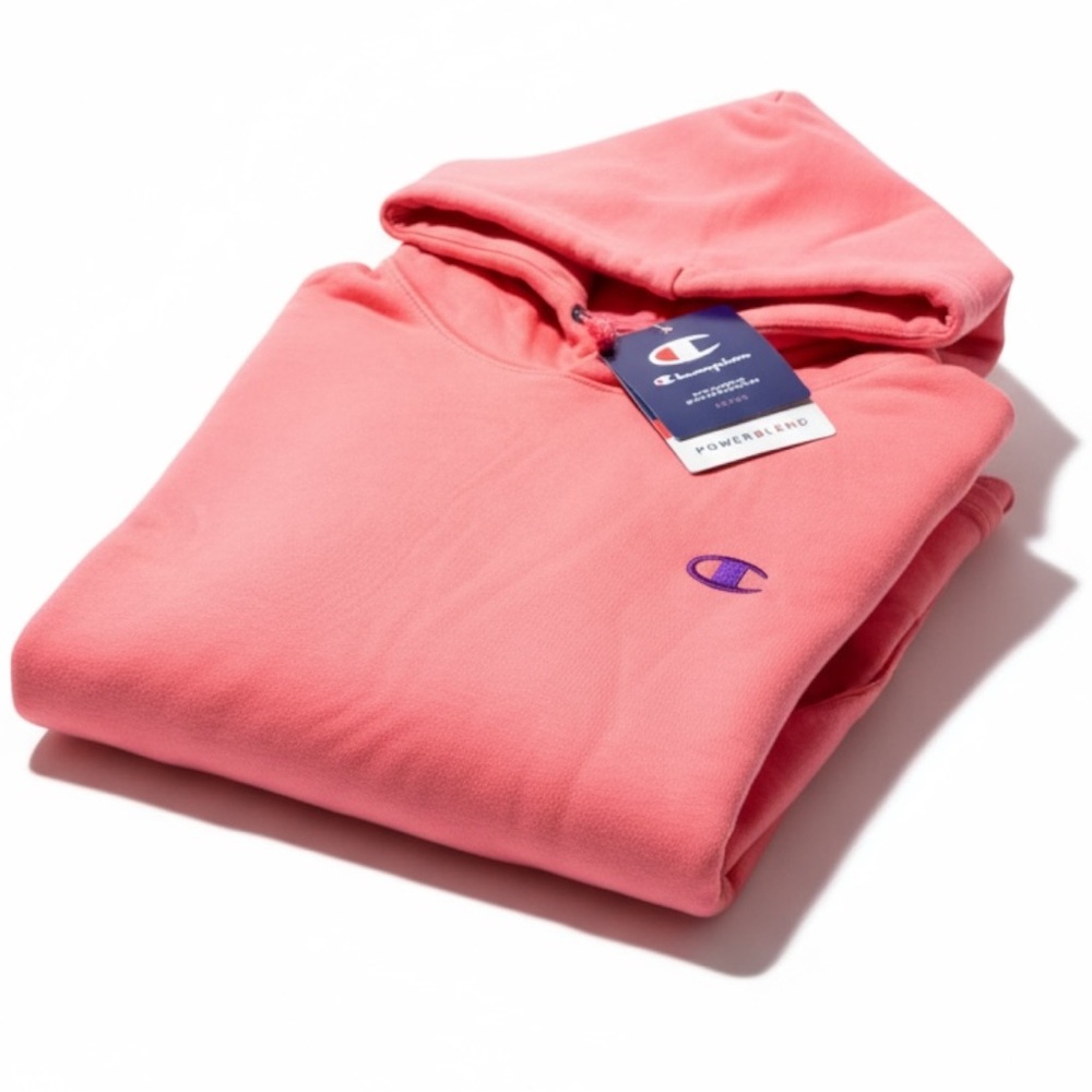 NWT Champion Powerblend Coral Drawstring Hooded Sweatshirt Womens Unisex Size XS - Picture 6 of 7